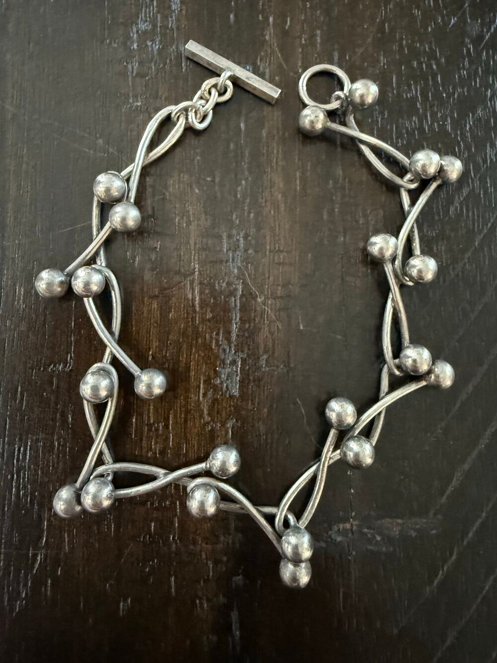Vintage N.E. Niels Erik From Denmark 925S Sterling Silver Vine Berry Bracelet